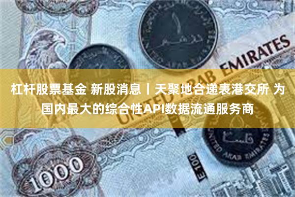 杠杆股票基金 新股消息丨天聚地合递表港交所 为国内最大的综合性API数据流通服务商