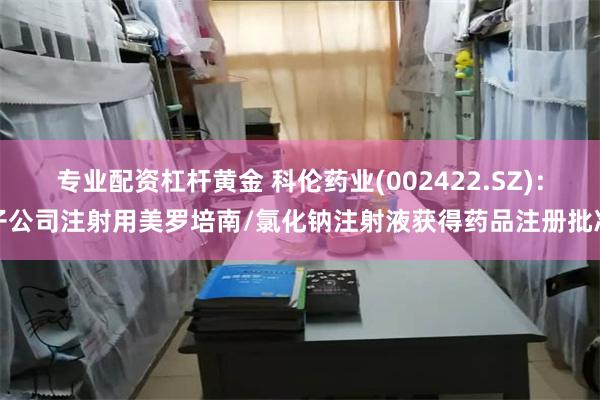 专业配资杠杆黄金 科伦药业(002422.SZ)：子公司注射用美罗培南/氯化钠注射液获得药品注册批准