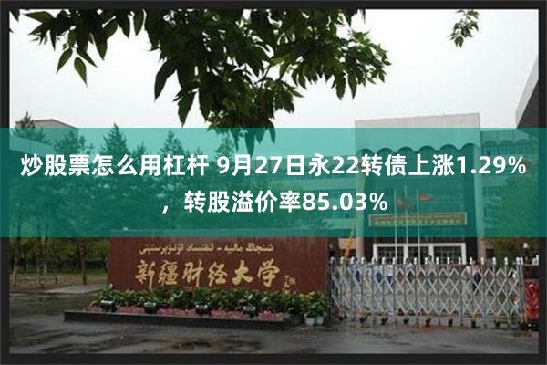 炒股票怎么用杠杆 9月27日永22转债上涨1.29%，转股溢价率85.03%