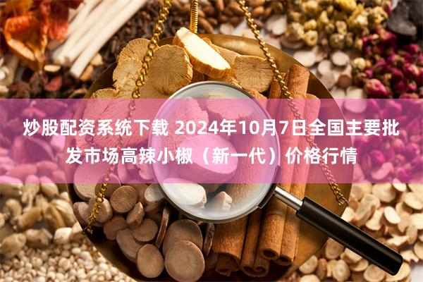 炒股配资系统下载 2024年10月7日全国主要批发市场高辣小椒（新一代）价格行情